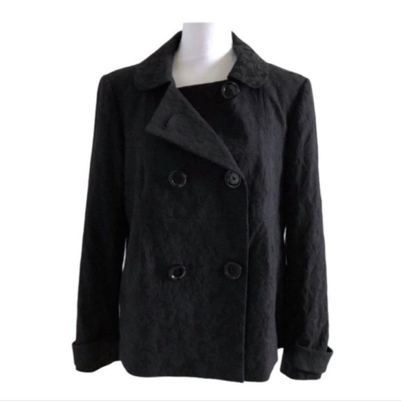 Michael Kors Jacket Womens Size 8 Black Winged Collar Crop Blazer - Picture 5 of 8